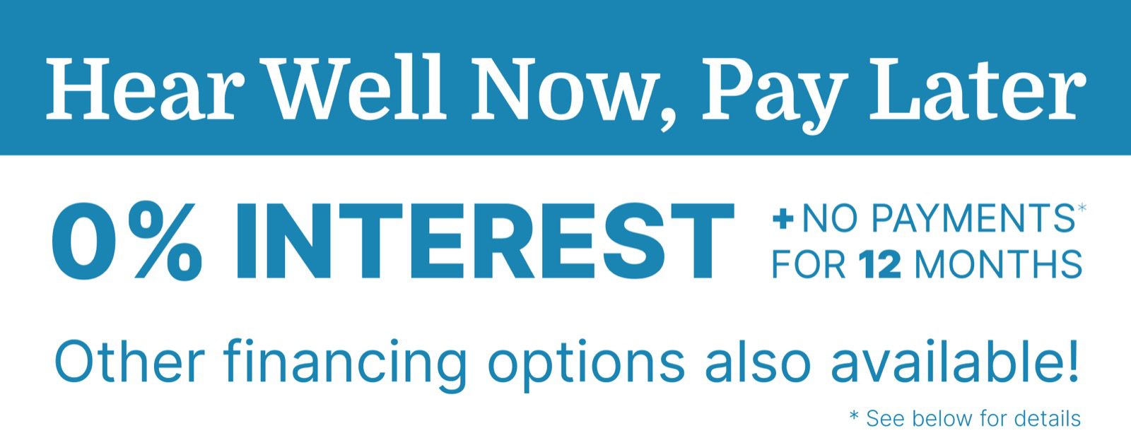 0% interest financing promotion